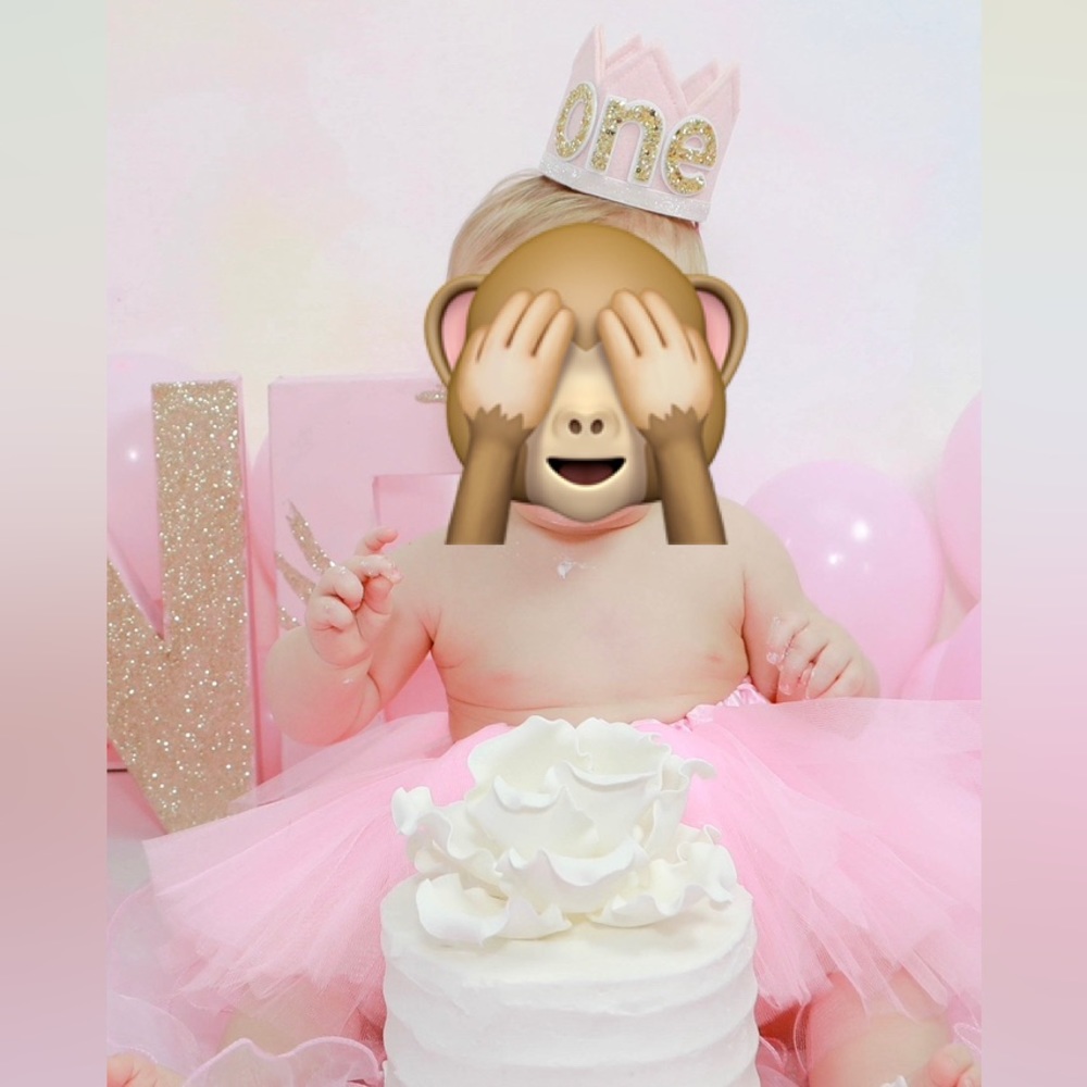 Baby Girl First Birthday Pink “One” Crown & Tutu